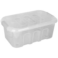 Grey Storage Tote with Latch, 12l