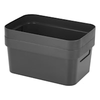 2-Pack Black Storage Bin, Small