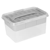 Clear & Grey Storage Box with Tray, 6.5l
