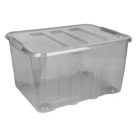 Grey Storage Tote with Latch, 90l