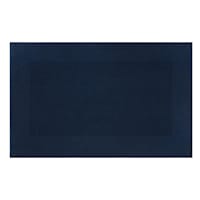 Providence Navy Blue Waffle Border Memory Foam Bath Rug, 20x30