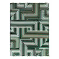 (E492) Found & Fable Palma Green Lines Outdoor Area Rug, 8x10