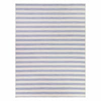 (E489) Honeybloom Anna Blue Striped Outdoor Area Rug, 8x10
