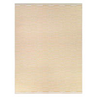 (E493) Honeybloom Daytona Yellow Broken Stripe Outdoor Area Rug, 5x7