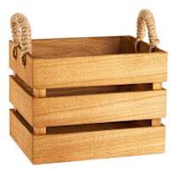 Honeybloom Natural Wooden Storage Basket, Small