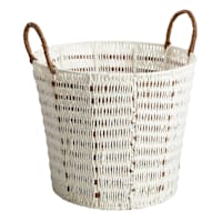 Found & Fable White Paper Rope Round Basket, Small