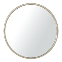 Champagne Metal Round Wall Mirror, 14"