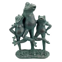 Honeybloom Standing Frogs Outdoor Garden Statue, 9.6"