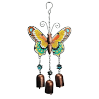 Yellow Butterfly Garden Wind Chime, 13.6x6.5