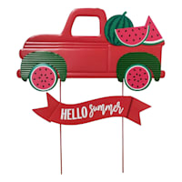 Hello Summer Watermelon Truck Yard Stake, 28.7x25.4