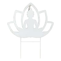Found & Fable White Buddha Yard Stake, 20x24.5