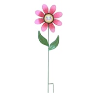 Pink Flower Yard Stake