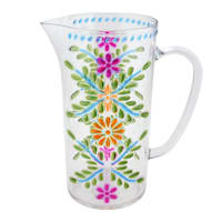 Acrylic Multicolor Embossed Clear Pitcher