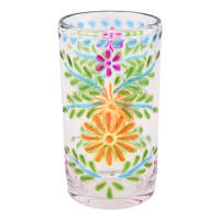 Acrylic Multicolor Embossed Clear Highball Glass