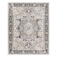 (D600) Lavadora Black & Taupe Medallion Accent Rug, 3x5