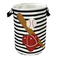 Kids Baseball Print Round Laundry Hamper, Large