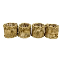 Set of 4 Natural Rattan Napkin Rings
