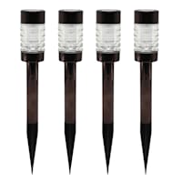 4-Pack 6-Lumen Solar Oil Rubbed Bronze Round Steel Solar Pathway Lights