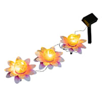 Set of 3 Solar Pink Flowers with Crackle Globes