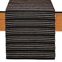Crosby St. Black Ribbed Table Runner, 72"