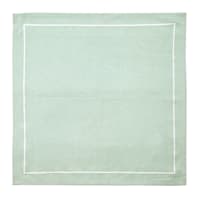 Set of 4 Aqua Foam Cloth Napkins with White Embroidered Border