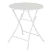 Providence Metal Patio Folding Table, White