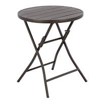 Hampton Metal Patio Folding Table, Brown
