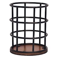 Crosby St. Matte Black Wire Wooden Pencil Cup