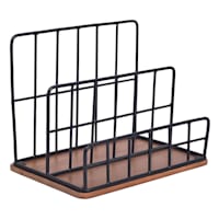 Crosby St. Matte Black Wire Wooden Letter Sorter