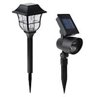 6-Pack Solar Landscape Lighting Kit, 4 Pathway Lights & 2 Spot Lights