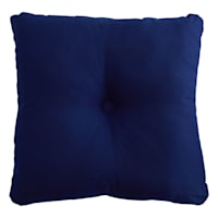 Navy Blue Canvas Outdoor Tufted Back Cushion