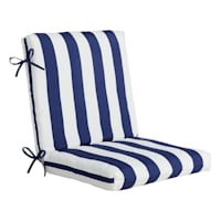 Providence Navy Blue Awning Stripe Outdoor Hinged Cushion