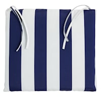 Providence Navy Blue Awning Stripe Outdoor Square Seat Cushion