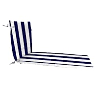 Providence Navy Blue Awning Stripe Basic Outdoor Chaise Lounge Cushion