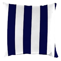 Providence Navy Blue Awning Stripe Oversized Square Outdoor Throw Pillow, 20"