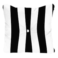 Providence Black Awning Stripe Tufted Outdoor Back Cushion
