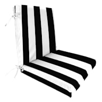 Providence Black Awning Stripe Outdoor Hinged Cushion
