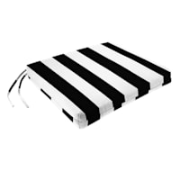 Black Awning Stripe Square Seat Cushion