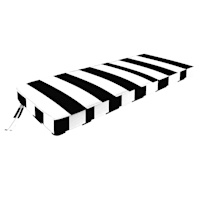 Providence Black Awning Stripe Outdoor Bench Cushion
