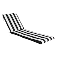 Providence Black Awning Stripe Basic Outdoor Chaise Cushion