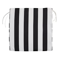 Providence Black Awning Stripe Outdoor Deep Seat Cushion