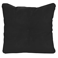 Black Canvas Tufted Outdoor Back Cushion