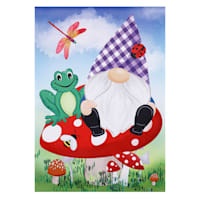 Gnome with Garden Friends Garden Flag, 18"