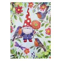 Gnome with Birds Garden Flag, 18"