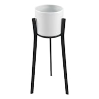 White Metal Flower Planter Stand, Small
