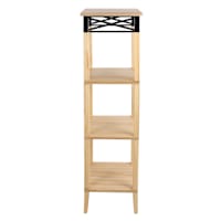 Oak Wood & Metal Plant Stand, Medium