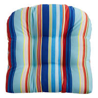 Multi Stripe Outdoor Wicker Seat Cushion