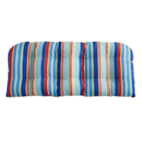 Multi Stripe Outdoor Wicker Settee Cushion