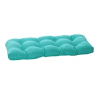 Found & Fable Aqua Canvas Outdoor Wicker Settee Cushion