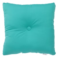 Found & Fable Aqua Canvas Outdoor Tufted Back Cushion